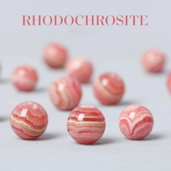 FanLin Natural Old Mine Rhodochrosite Gemstone Round Beads For Jewelry Making