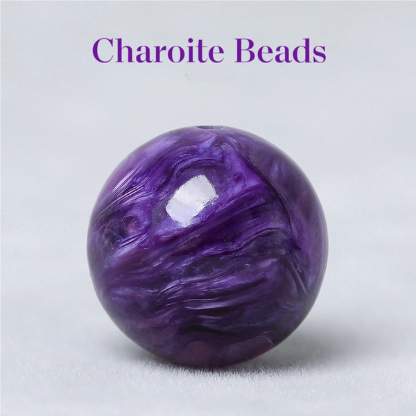 FanLin Natural Charoite Gemstone Round Beads For Jewelry Making