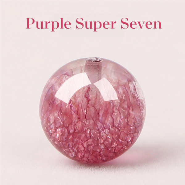 7A Natural Purple Fireworks Super Seven Crystal Round Spacer Loose Beads Strand ﻿