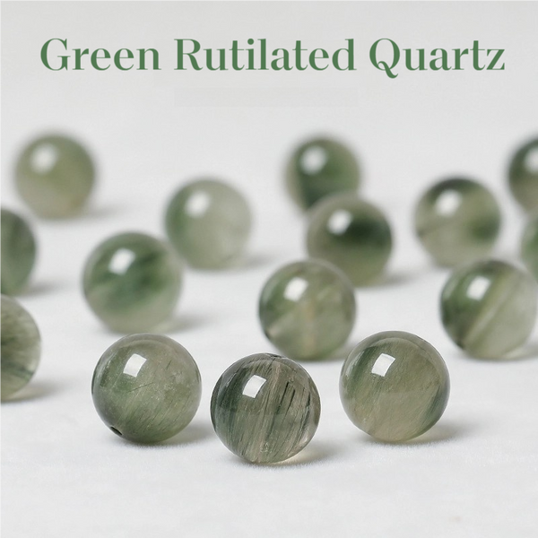 Natural Ice Green Hair Crystal Round Spacer Loose Beads Strand