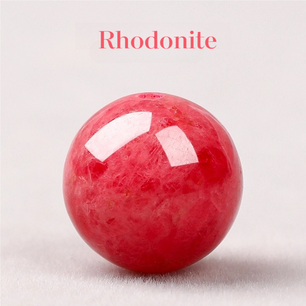 FanLin Rhodonite Natural Gemstone Round Loose Spacer Beads