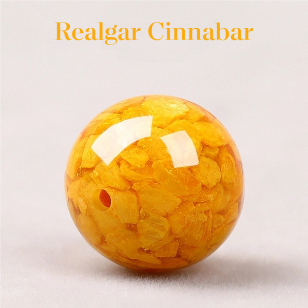 FanLin Natural Realgar Cinnabar Gemstone Round Beads For Jewelry Making