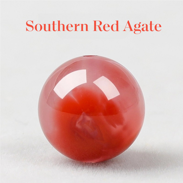 FanLin Natural Flame Red South Red Agate Gemstone Round Beads For Jewelry Making