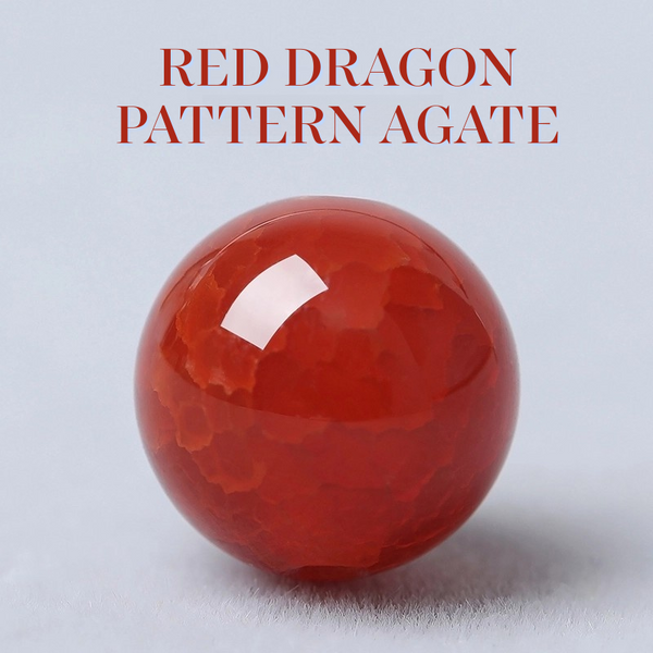 Red Dragon Patterned Agate Natural Gemstones Round Loose Beads For Jewelry Making ﻿