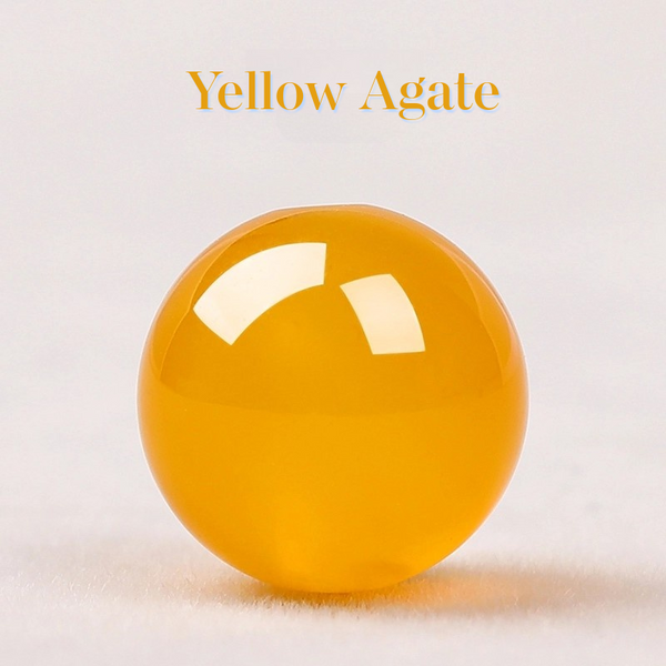 Yellow Agate Natural Gemstones Round Loose Beads For Jewelry Making