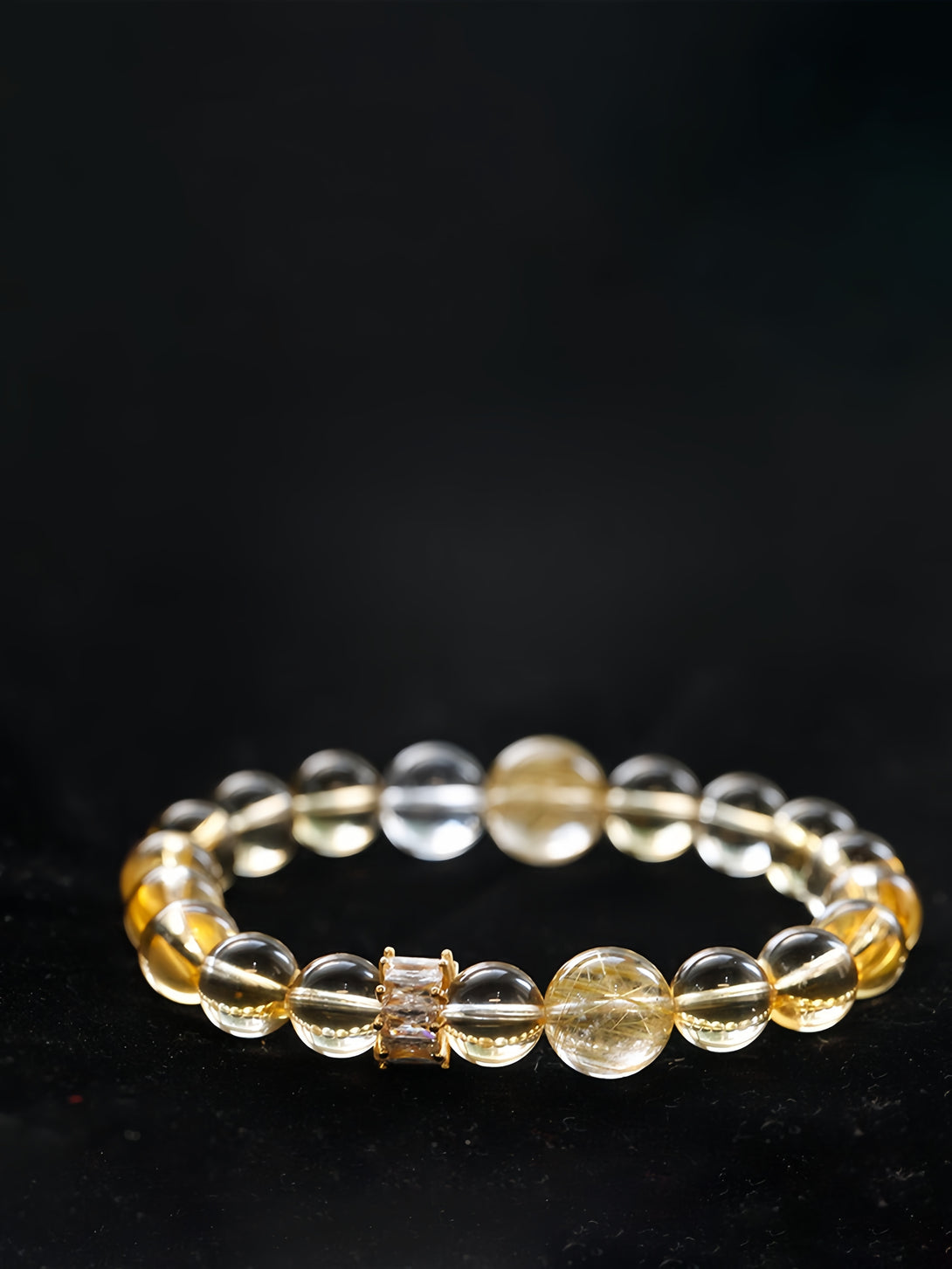 FanLin Designer Natural Rutilated Quartz & Citrine Bracelet-FanLin