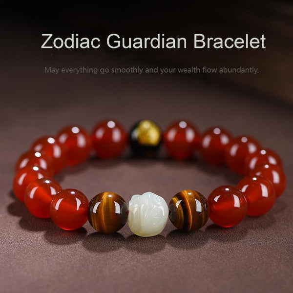 FanLin Red Agate Zodiac Guardian God Bracelet