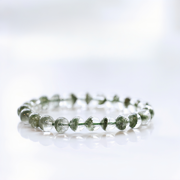 FanLin Green Phantom "Money Bowl" Crystal Healing Bracelet 8mm 10mm 12mm-FanLin