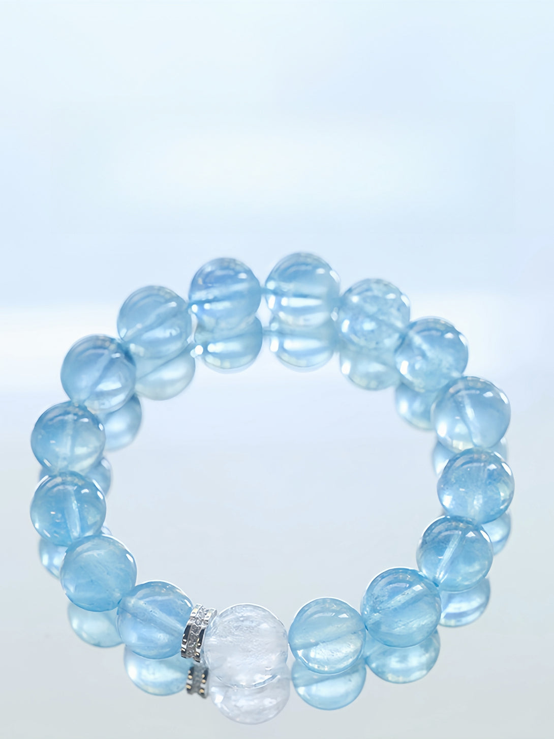 FanLin Designer Natural Brazilian Vintage Aquamarine & Clear Quartz Bracelet-FanLin