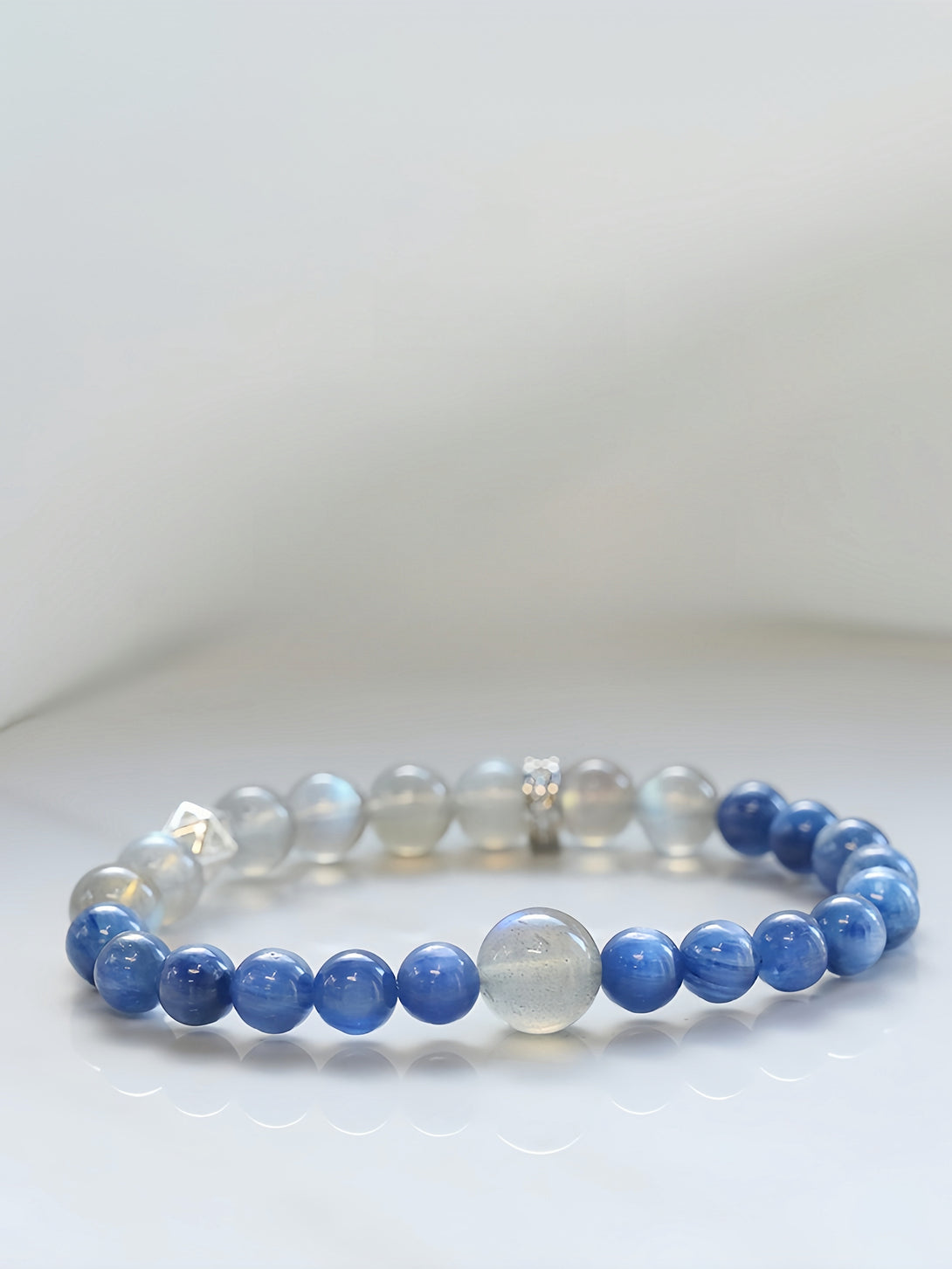 FanLin Designer Collector-Grade Natural Kyanite & Gray Labradorite Bracelet-FanLin