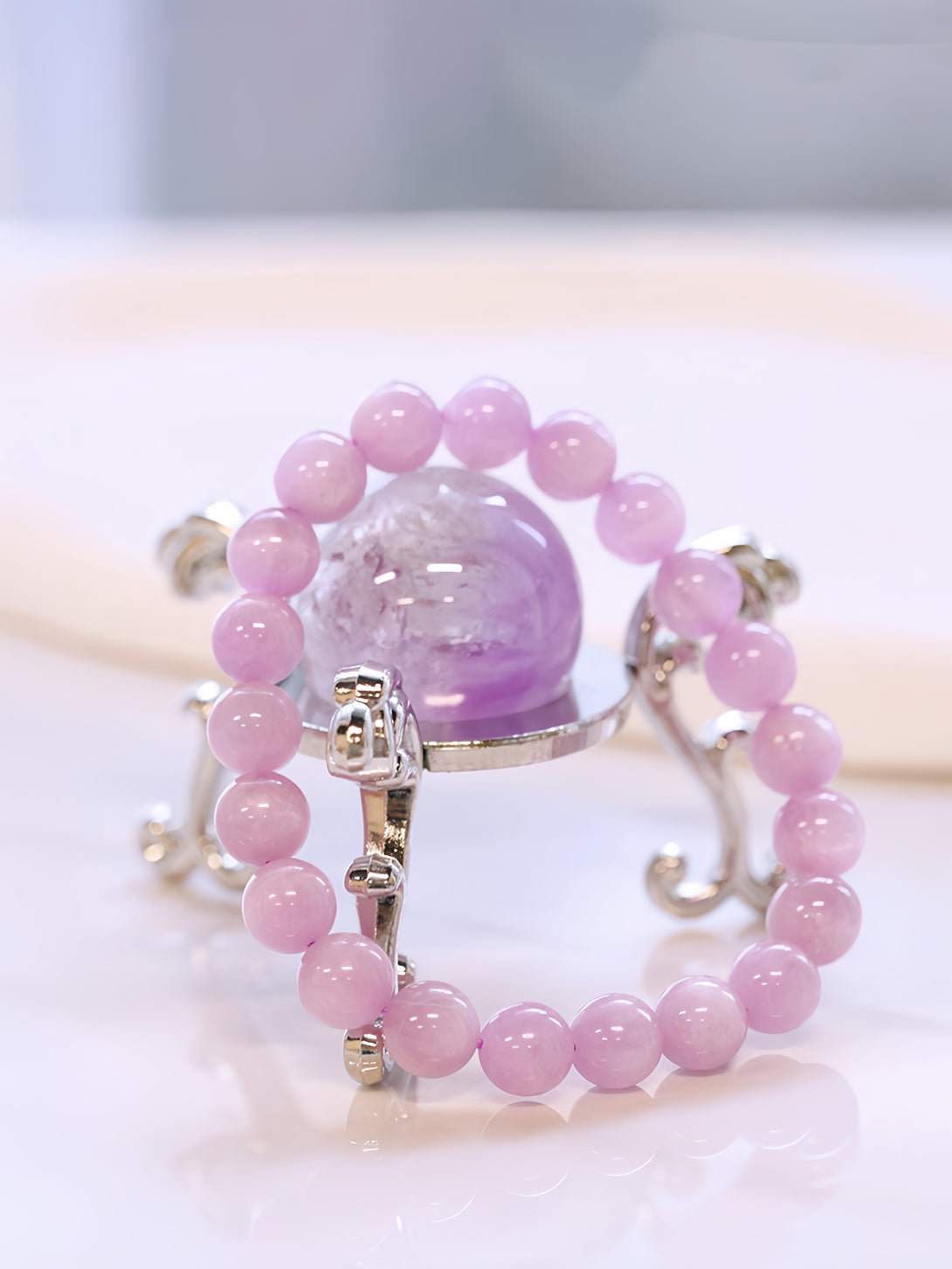 FanLin Collector-Grade Cat's Eye Kunzite Natural Crystal Healing Bracelet-FanLin