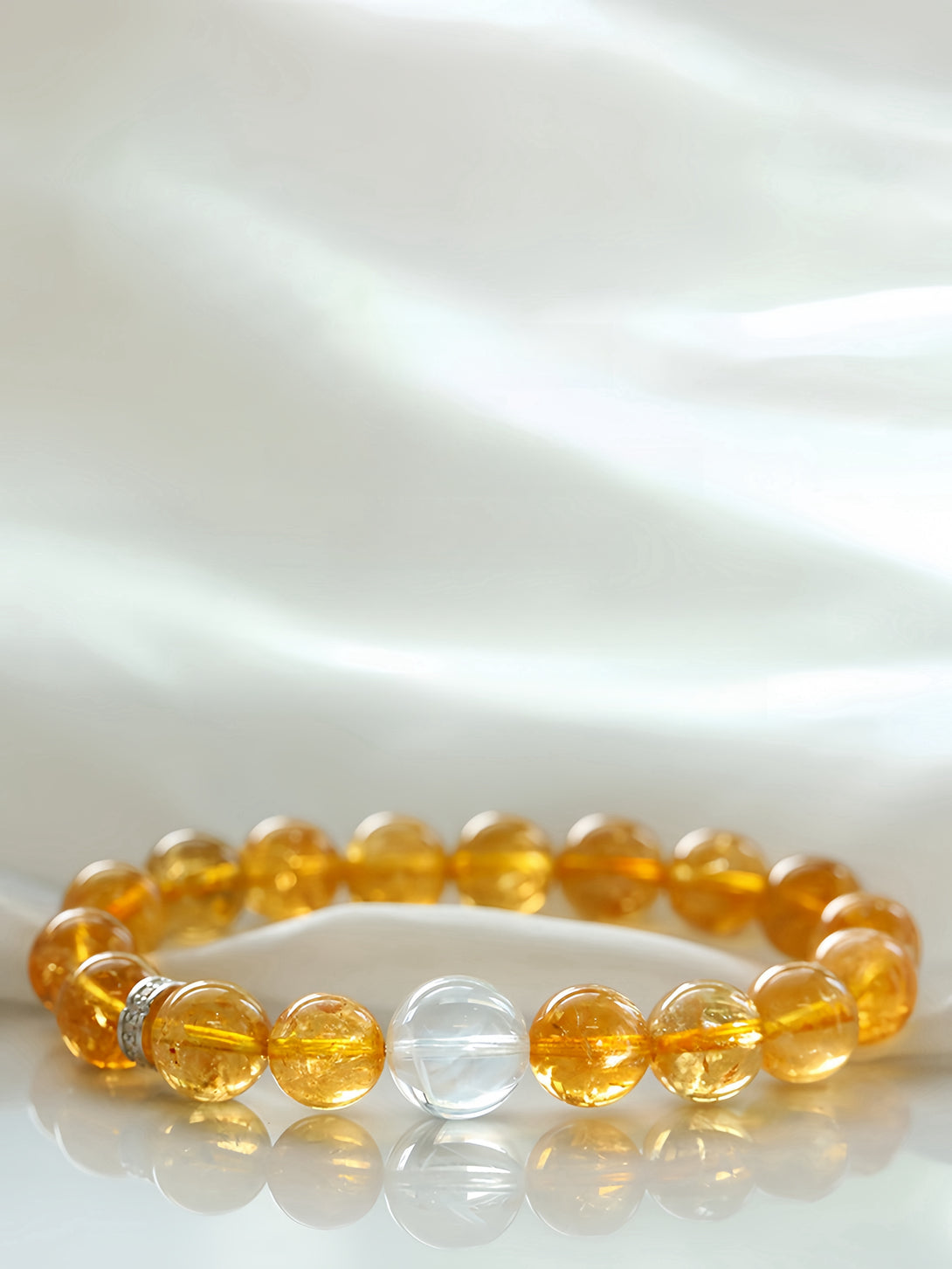 FanLin Designer Natural Yellow Azeztulite Crystal Bracelet  10MM-FanLin