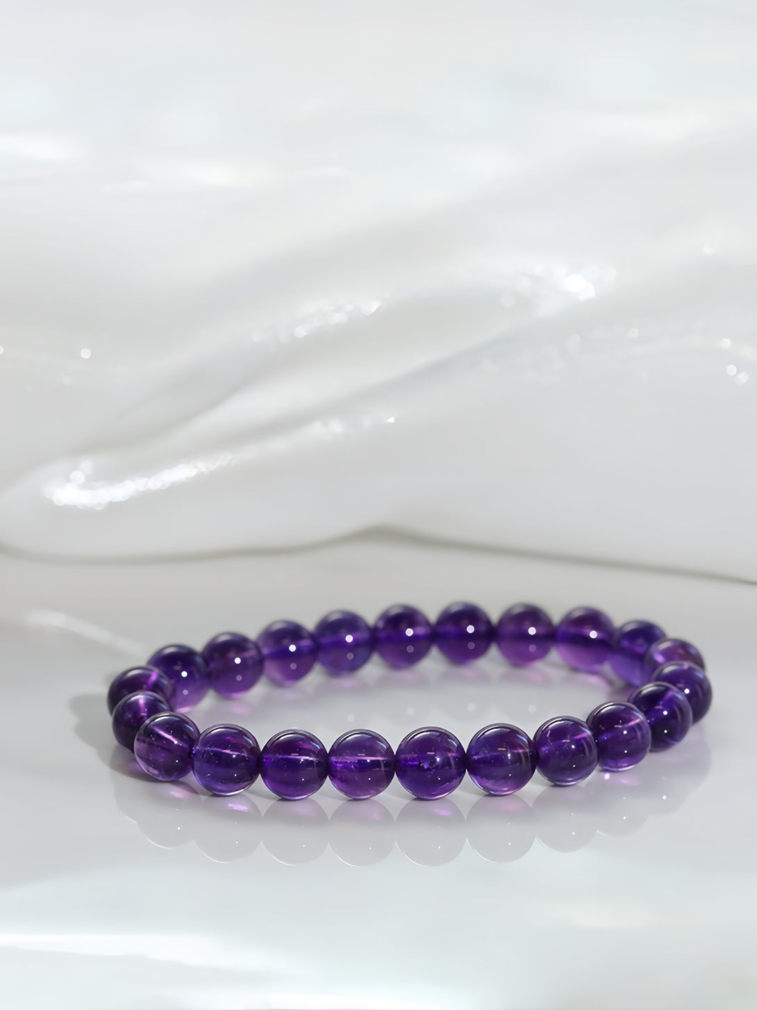 FanLin Premium Uruguay Amethyst Healing Bracelet 8MM 10MM 12MM-FanLin