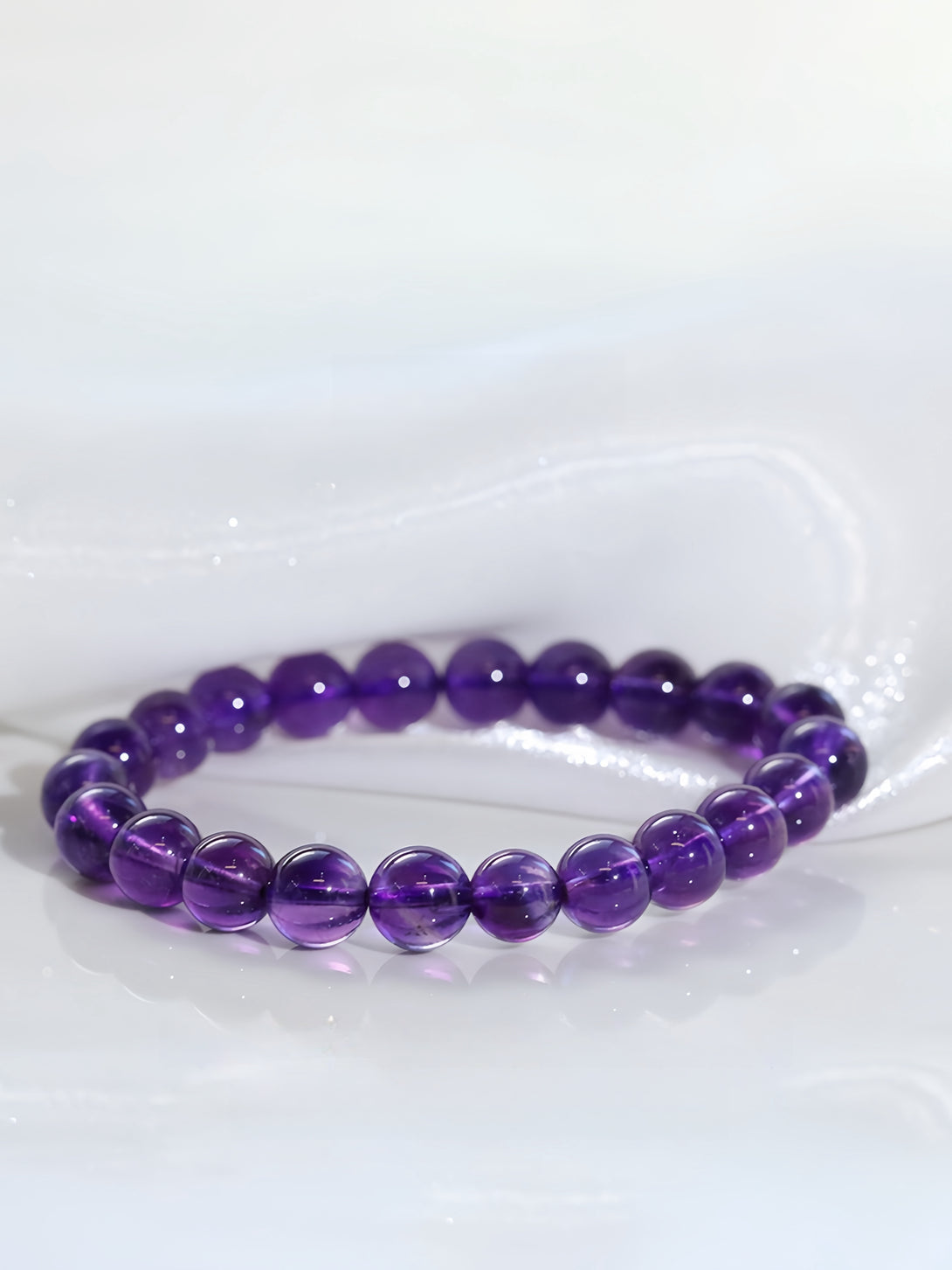 FanLin Premium Uruguay Amethyst Healing Bracelet 8MM 10MM 12MM-FanLin