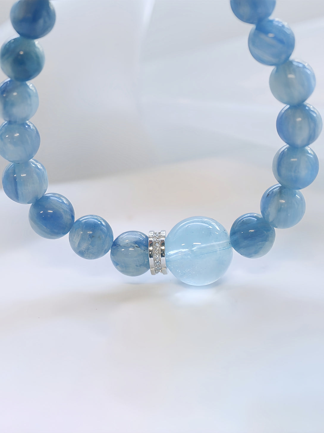 FanLin Designer Collector-Grade Kyanite & Aquamarine Natural Crystal Bracelet-FanLin