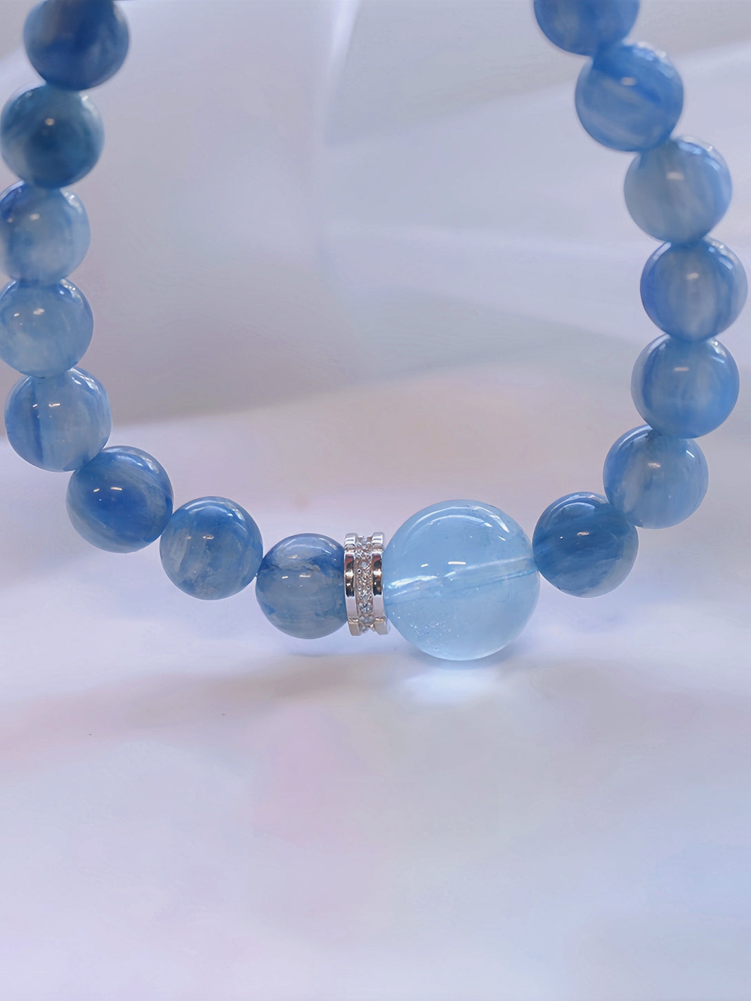 FanLin Designer Collector-Grade Kyanite & Aquamarine Natural Crystal Bracelet-FanLin