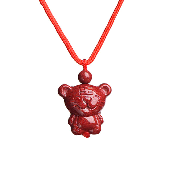 Cinnabar pendants in the shape of the twelve Chinese zodiac animals