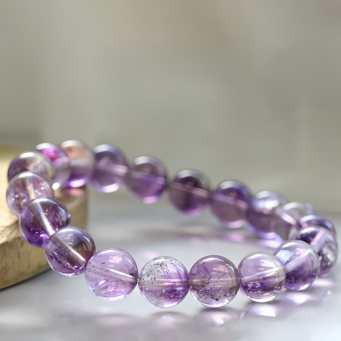 FanLin Natural 7A Collector-Grade Purple Super Seven (Melody Stone) Triple-Strand Crystal Bracelet-FanLin