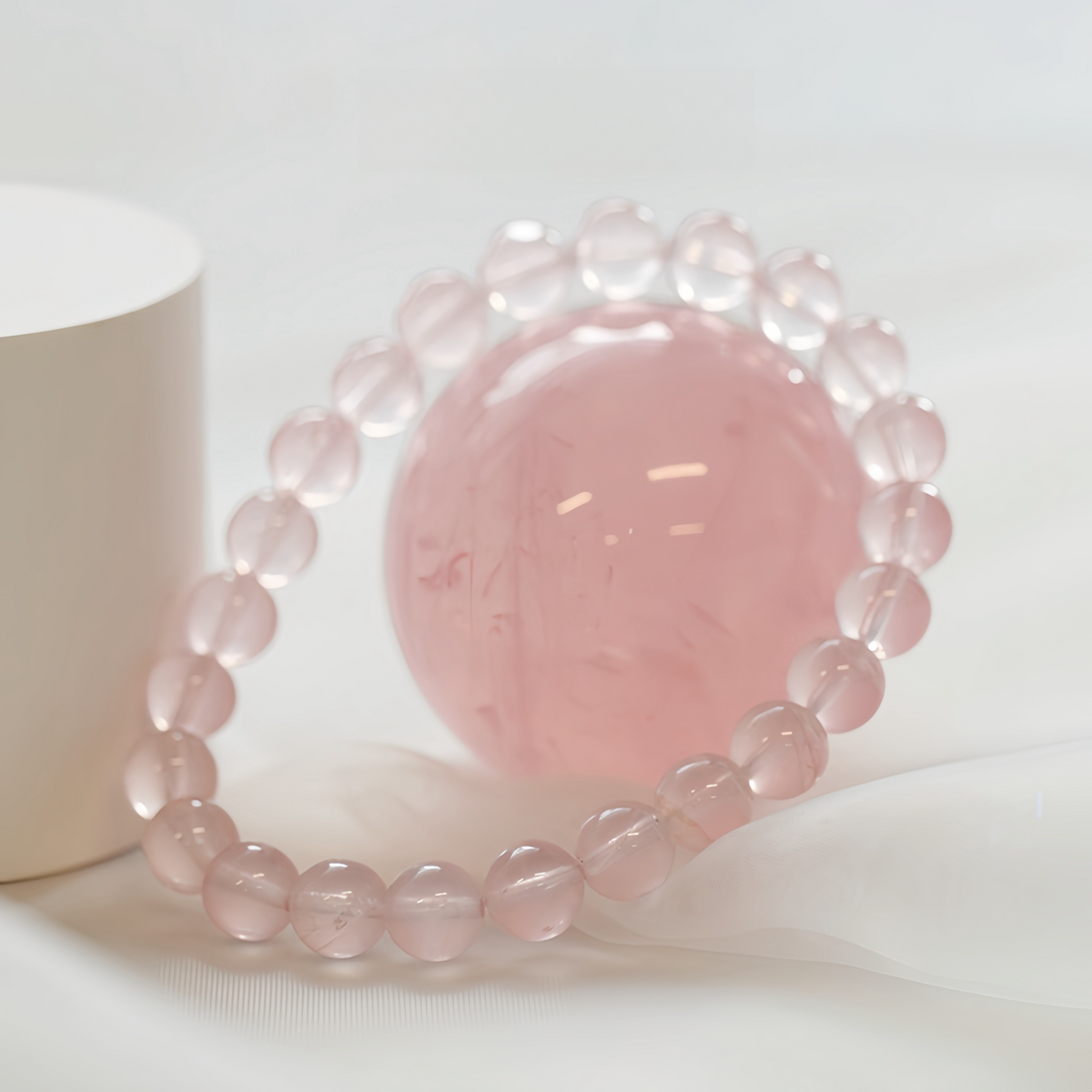 FanLin Collector-Grade Natural Mozambique Pink Quartz Bracelet-FanLin