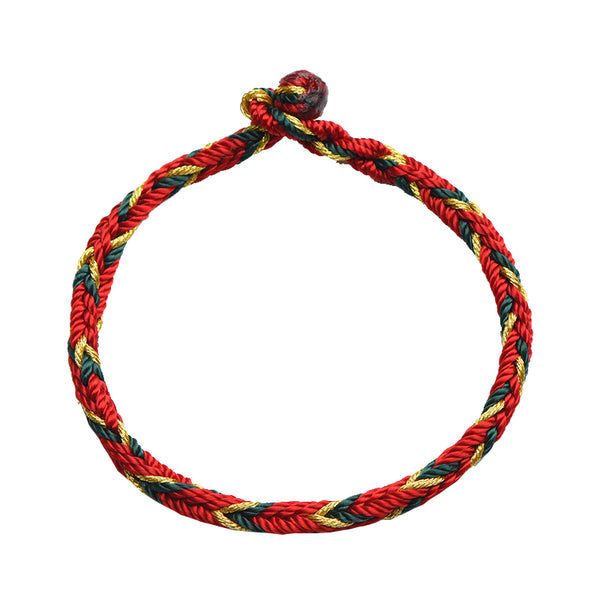 Color - themed Hand - knitted Red String Bracelet for Harmonizing the Five Elements in One's Zodiac Year