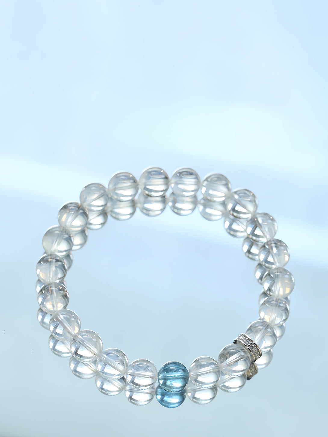 Museum-Grade Designer "Angel Wings" Natural Blue Needle Quartz & Brazilian Devil's Aquamarine Women's Bracelet-FanLin