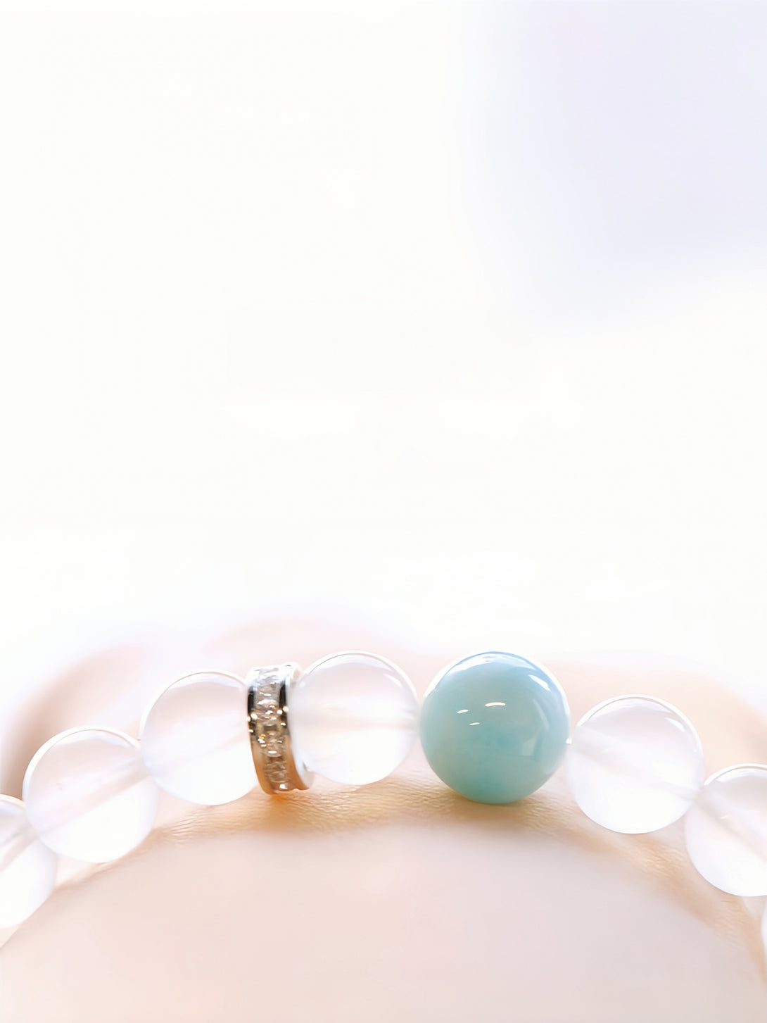 FanLin Designer "Archangel" Moonstone & Larimar Natural Crystal Bracelet-FanLin