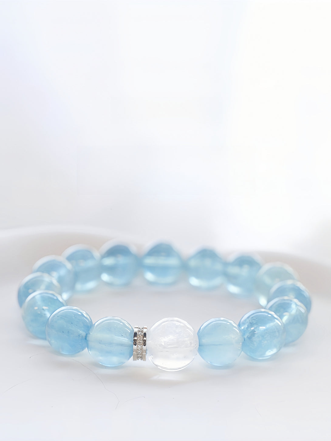 FanLin Designer Natural Brazilian Vintage Aquamarine & Clear Quartz Bracelet-FanLin