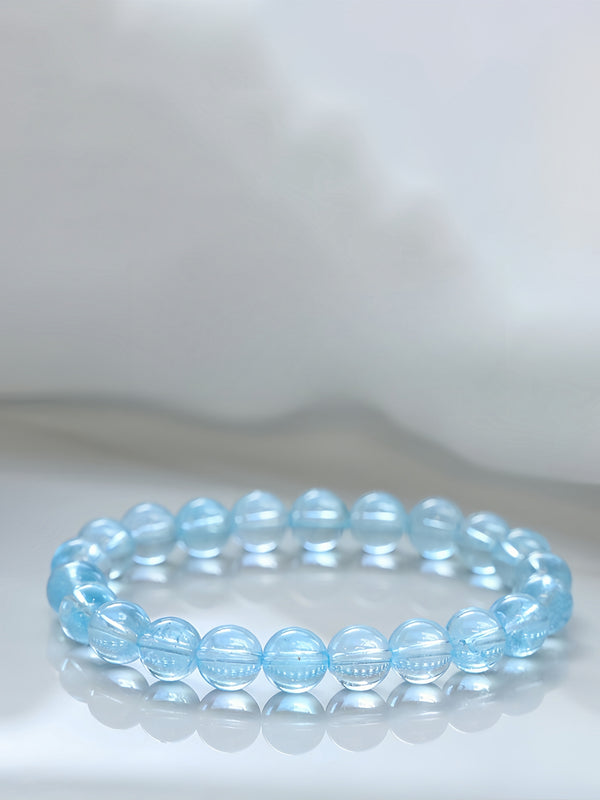 "Alpine Serenity" Swiss Blue Topaz Crystal Bracelet