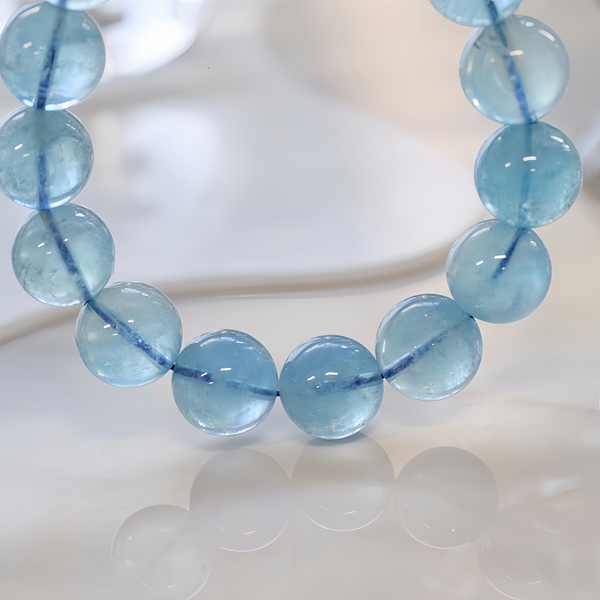 "Frozen Serenity" Natural Ice-Grade Aquamarine Crystal Bracelet