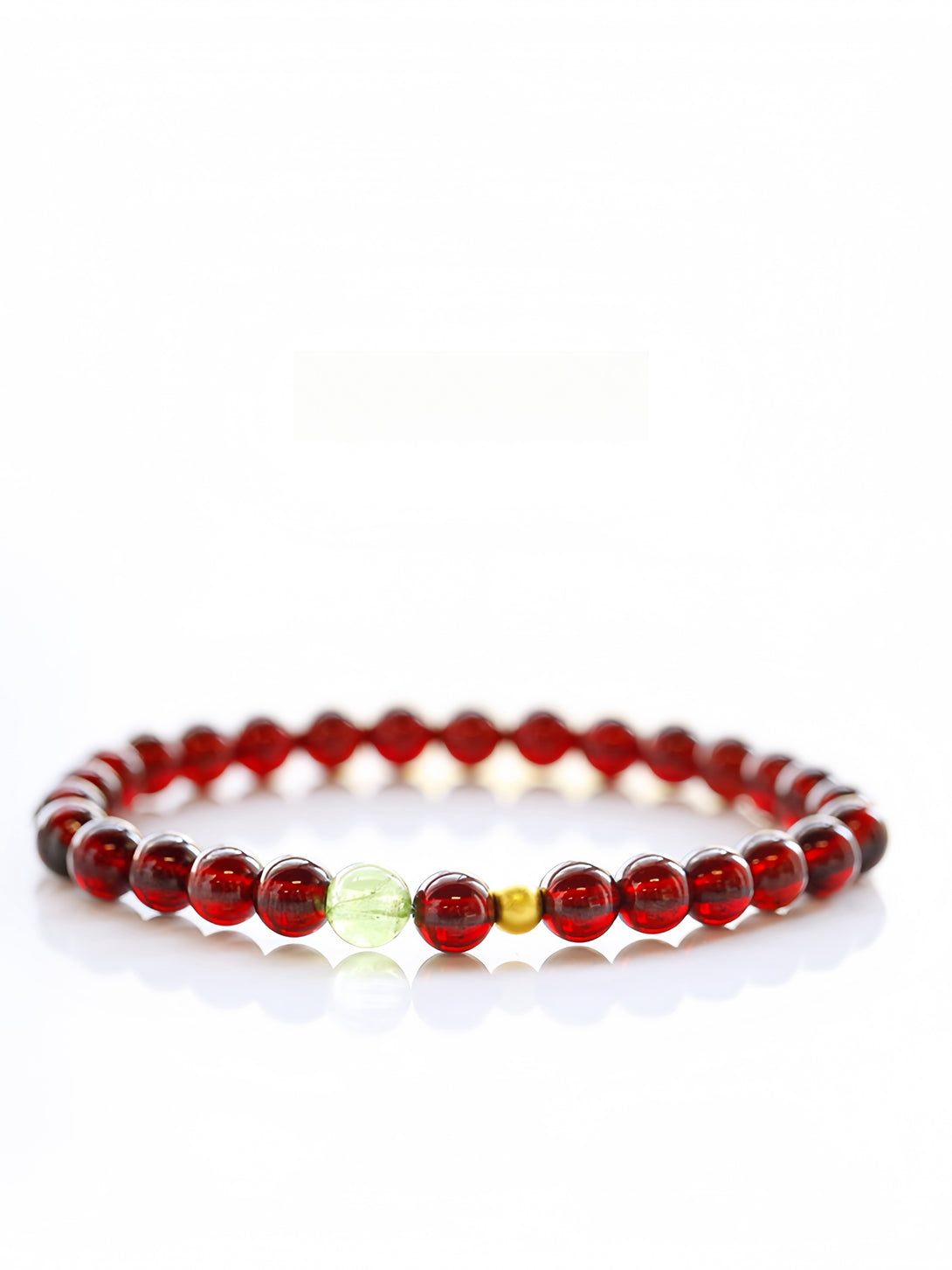 Collector-Grade Natural Garnet & Prehnite Bracelet