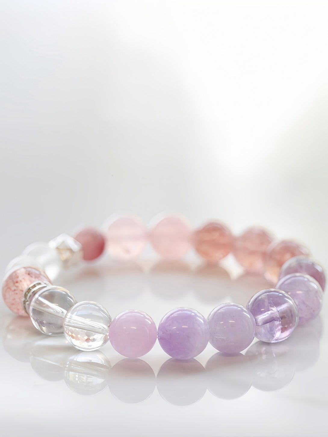 Designer Natural Pink Quartz, Tourmaline, Purple Super Seven & Strawberry Quartz Mixed Bracelet-FanLin