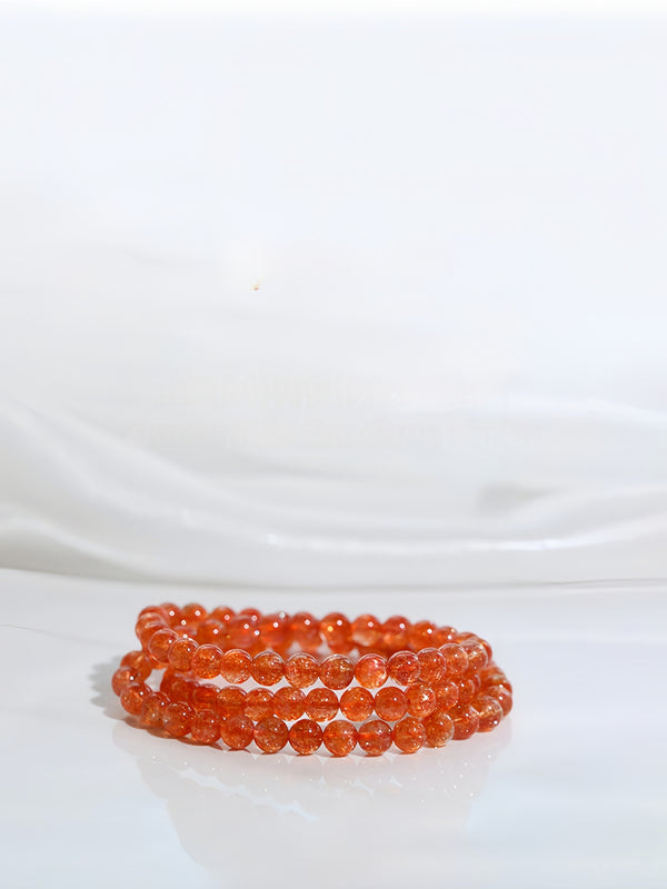 "Solar Ember" Collector's Grade Natural Golden Sunstone Bracelet