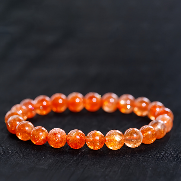 "Solar Phoenix" Collector's 7A Intense Golden Aura Sunstone & Golden Aura Quartz Bracelet