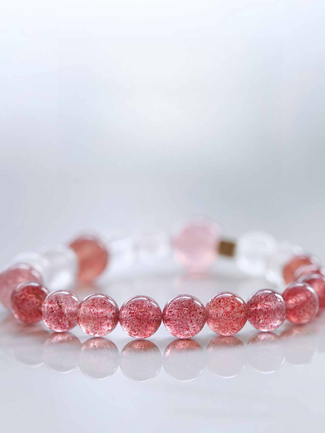 Strawberry Quartz, Moonstone & Pink Quartz Bracelet