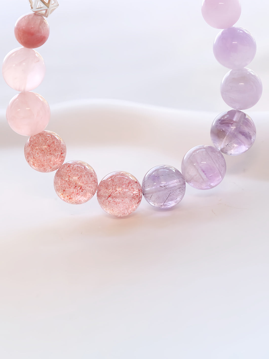 Designer Natural Pink Quartz, Tourmaline, Purple Super Seven & Strawberry Quartz Mixed Bracelet-FanLin