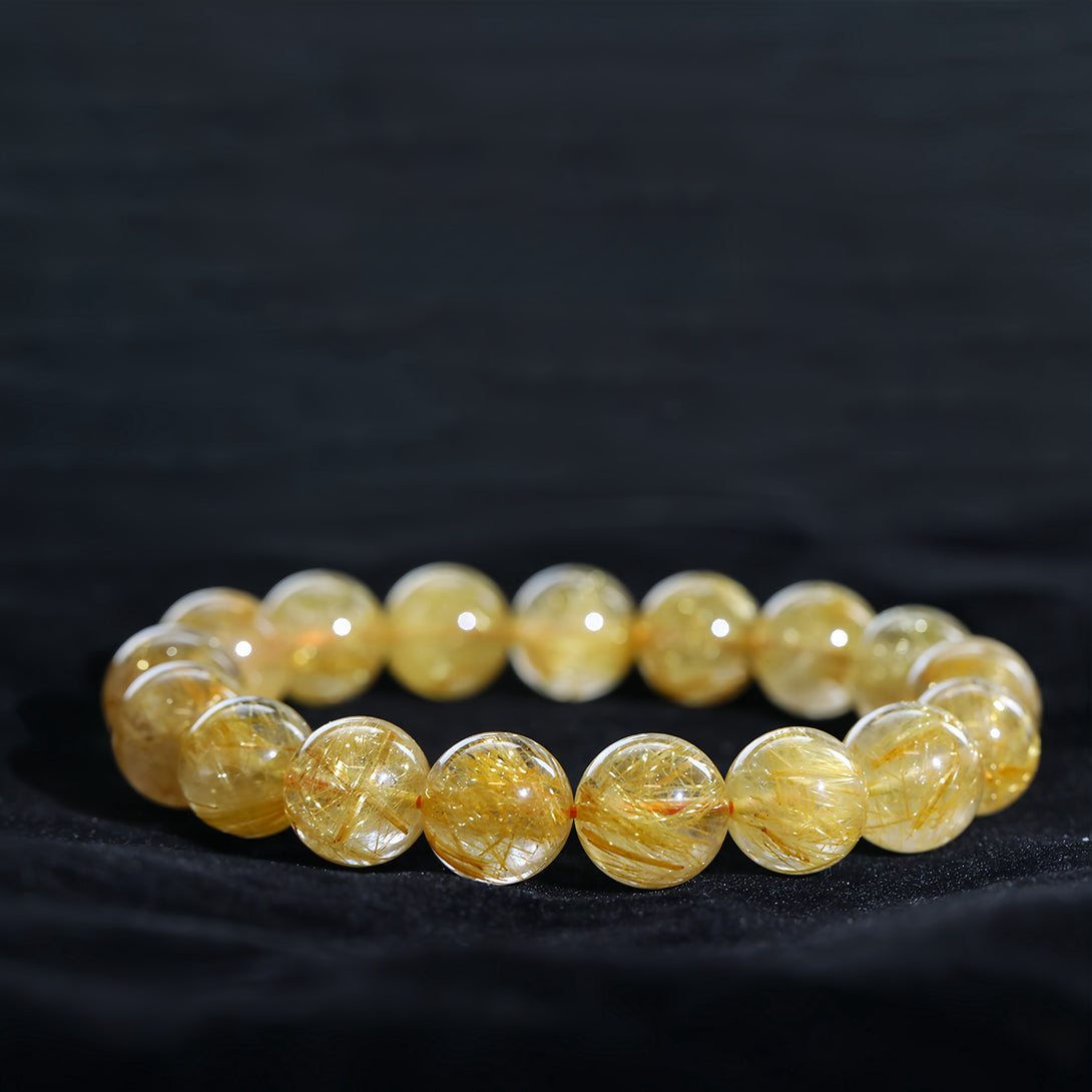 FanLin Collector-Grade Natural Venus Hair Golden Rutilated Quartz Bracelet-FanLin