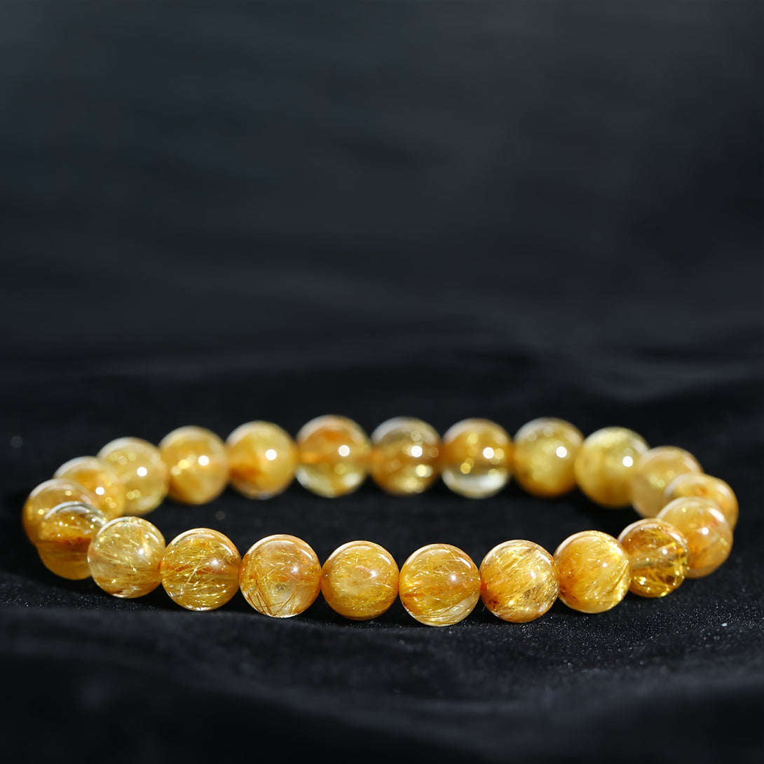 FanLin Collector-Grade Natural Venus Hair Golden Rutilated Quartz Bracelet-FanLin